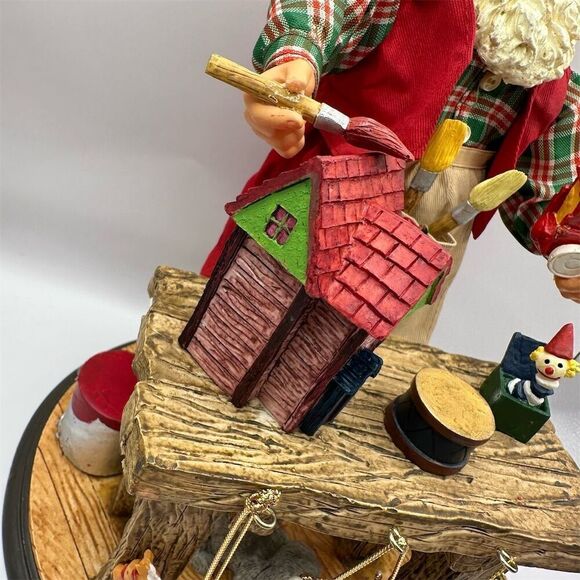 Traditions Vintage Santa Claus Toy Maker Figurine Fabric Mache Santa Centerpiece - Picture 3 of 16